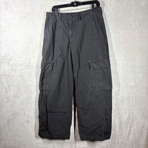 Levi's Premium Baggy Cargo Pants Women's 29 Black Modern Big E Wide Leg Skater